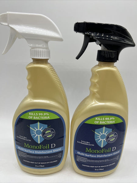 (2) Disinfectant Monofoil D Multi Surface Shield 24 oz Spray Micro gold Pet 99.9