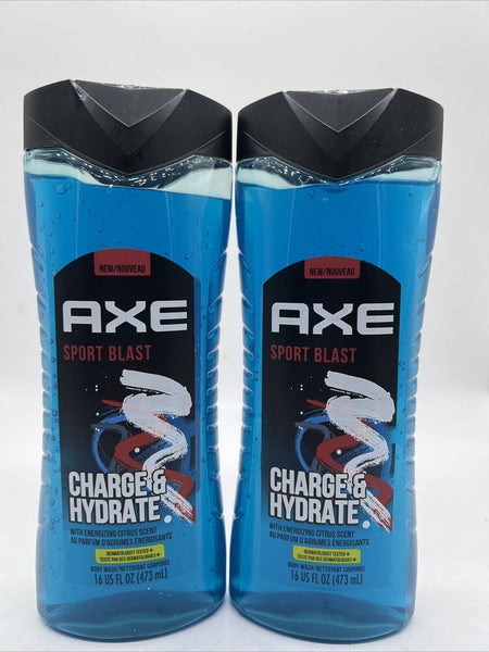 (2) AXE Sport Blast Body Easy Charge Hydrate Citrus  Men 16oz