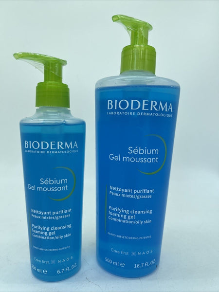 (2) Bioderma Sebium Purifying Cleansing Foaming Gel Combo/Oily Pump 16.7oz
