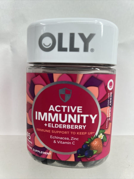 Olly - Active Immunity +  Elderberry Berry Brave - 45 Gummies 7/23 COMBINE SHIP!