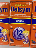 (4) Children’s Delsym Cough Liquid 12hr Day Night Relief Grape 3-5oz 9/22+