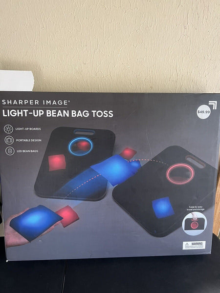 Tommorows SHARPER-IMAGE Led LIGHT UP BEAN BAG TOSS Game W Carry Travel Case