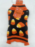 Candy Corn Sweater Black Orange Yellow Halloween Dog Cat￼￼ Pet Central X-Small