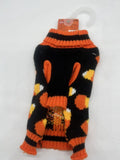 Candy Corn Sweater Black Orange Yellow Halloween Dog Cat￼￼ Pet Central X-Small
