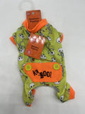 Skeleton pajama￼ Boo Halloween Dog Cat￼￼ Pet Central X-Small Lime Trick Treat XS