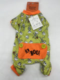 Skeleton pajama￼ Boo Halloween Dog Cat￼￼ Pet Central X-Small Lime Trick Treat XS