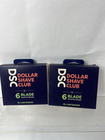 (2) Dollar Shave Club 6 Blade 4x Cartridges For Razors Built In Trimmer ￼