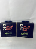 (2) Dollar Shave Club 6 Blade 4x Cartridges For Razors Built In Trimmer ￼