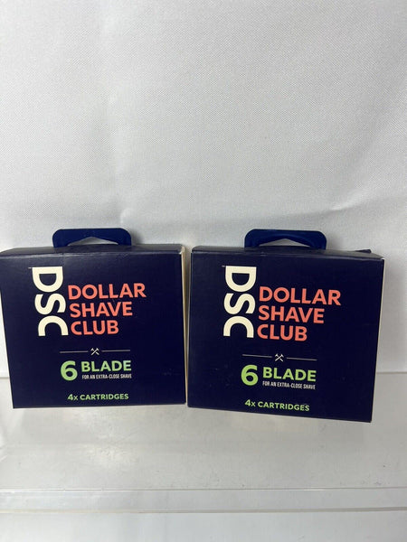 (2) Dollar Shave Club 6 Blade 4x Cartridges For Razors Built In Trimmer ￼