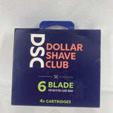 (2) Dollar Shave Club 6 Blade 4x Cartridges For Razors Built In Trimmer ￼