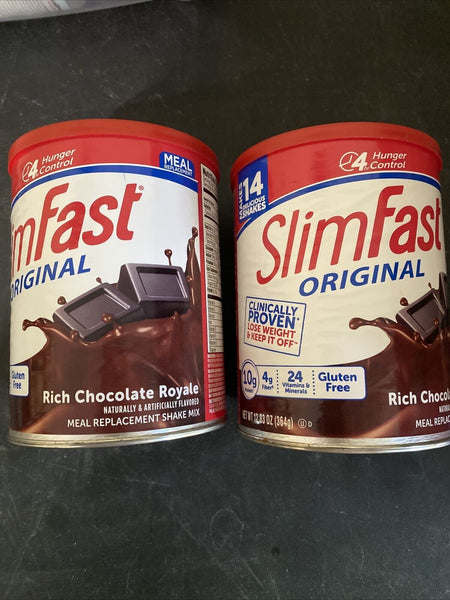 (2) SlimFast Original Meal Replacement Shake Mix, Rich Chocolate Royale 12.83oz