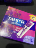 Tampax Radiant L Light Absorbency Cleanseal Wrapper Tampons Unsecented 28ct
