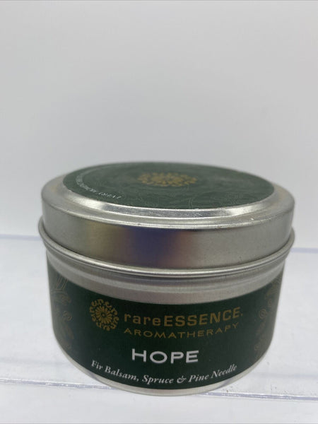 HOPE Rare Essence Essential Oil Spa Candle Fir Balsam Pine 3.8oz Tin