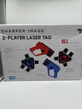 Sharper Image 2 Player Electronic Laser Tag Game Blasters Target Red Blue Action