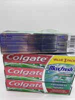 (5) Colgate Max Fresh Toothpaste with Mini Breath Strips Clean Mint 6oz