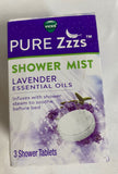 Vicks PURE Zzzs Shower Mist Tablet Lavender Essential Oil Aroma 3 Shower Tablets