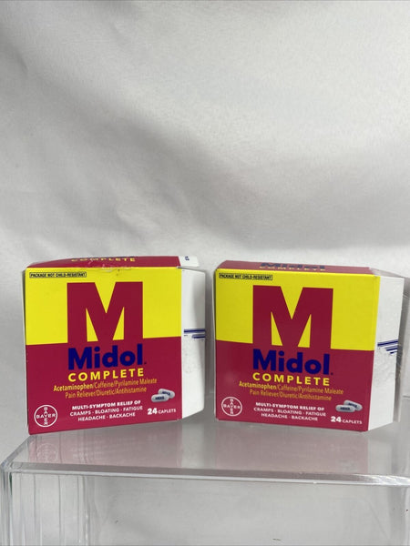(2) Midol Complete 24 Caplets Period & Multi-Symptom Relief 3/23