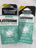 (2) Listerine Ready! Tabs Chewable Tablets Soft Mint Sugar Free 24 Count & 8ct