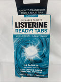 Listerine Ready! Tabs Chewable Tablets Clean Mint Sugar Free 24 Count