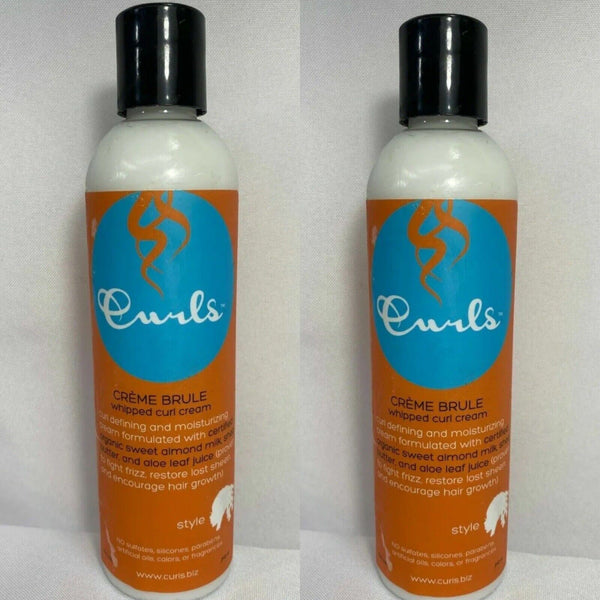 (2) Curls Creme Brulee Whipped Style Soften  Curl Defining Moisturizing Hair 8oz