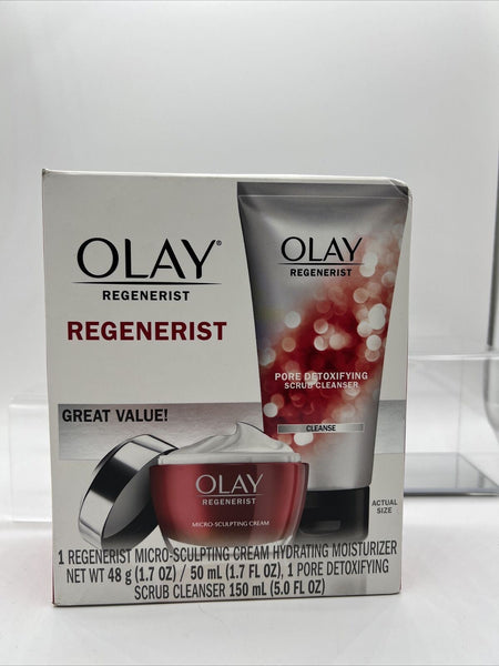 Olay Regenerist Advanced Anti-Aging Cleanser 5oz & Micro Sculpting 1.7oz Duo