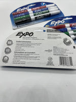 (3) Expo Dry Erase Markers Fine Tip 4pk Blue BLack Red Green 12 Total