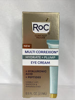 RoC Multi Correction Hydrate + Plump Eye Creme + Hyaluronic Acid + Peptides .5oz