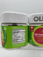 OLLY Metabolism 30 Gummy Rings Apple Cider Vinegar Vitamin B12 Chromium 12/24