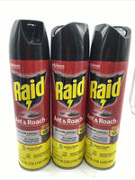 (3) Raid Ant Roach Killer Lemon Scent 17.5 oz Attack Control Prevent Bugs