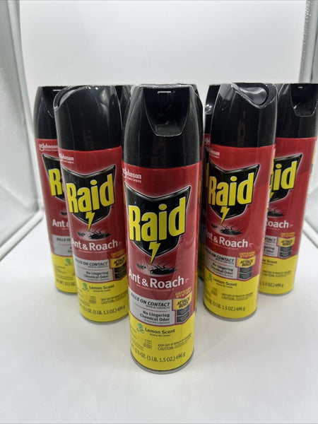 (9) Raid Ant Roach Killer Lemon Scent 17.5 oz Attack Control Prevent Bugs