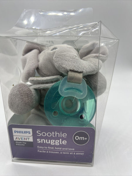 Philips Avent Soothe Snuggle Pacifier Holder w Detachable Pacifier Om+ Elephant