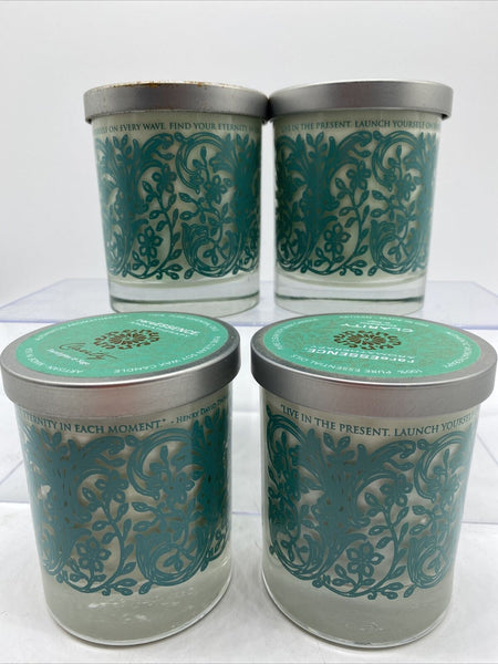 (4) Rare Essence CLARITY Essential Oil Spa Candle Eucalyptus SAGE Aromather 6oz