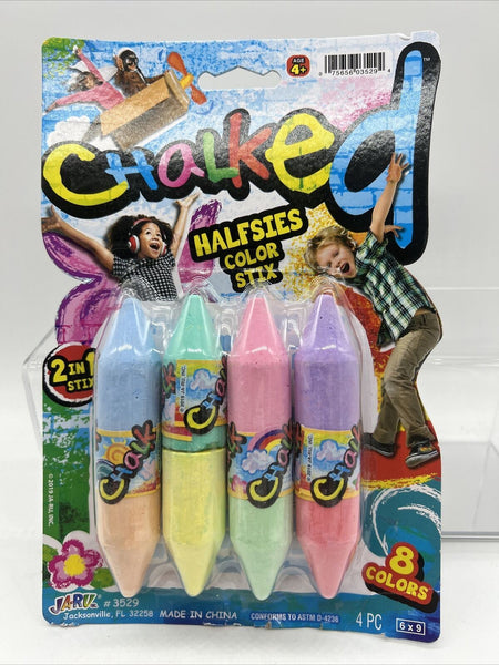 Ja-Ru Chalked Halfsies 8 Colors Stix MulticoloR Chalk Fun Sidewalks COMBINE SHIP