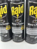 (4) Raid Wasp & Hornet Killer Sprays Up  22 Feet Entire Nest Immediate 14oz