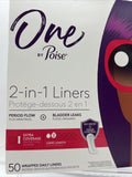 One by Poise 2-in-1 Wrapped Liners Period Flow + Bladder Leaks Long Length 50 ct