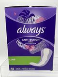 Always Anti-Bunch Extra Protection Leak Guard Long Liners 48 Pads