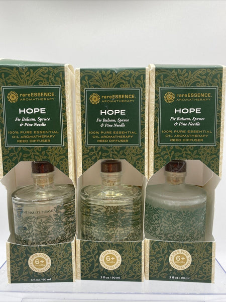 (3) HOPE Rare Essence Essential Oil Spa LARGE Diffuser Fir Balsam Pine 3oz Reed