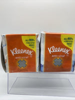 (2) Kleenex Anti-Viral Facial Tissues 3 Ply 8.20" x 8.20" Flu White Soft