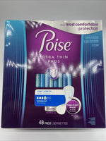 Poise Ultra Thin Incontinence Pads Long Length Moderate Absorbency 48 Total Lot