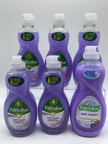 (6) Palmolive Ultra Soft Touch Hand Dish Soap Almond Milk & Blueberry 8oz 10oz