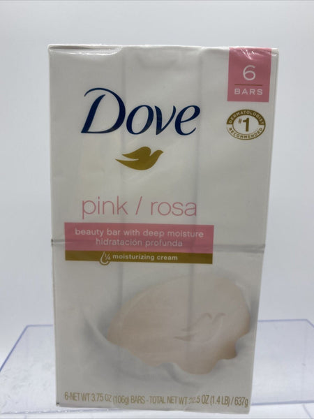 Dove Pink Rosa Beauty Bar Soap w/Deep Moisture Pack of 6 Bars 4oz Each