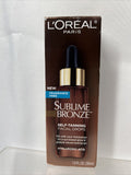 Loreal Sublime Bronze Self Tanning Facial Face Drops w/ Hyaluronic Acid 1oz