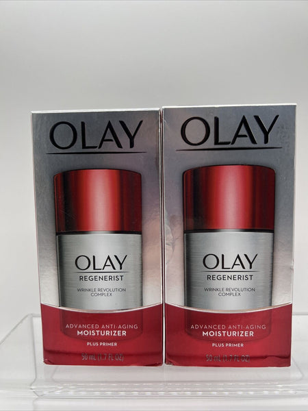 (2) Olay Regenerist Wrinkle Revolution Complex  1.7oz Advance Moisturizer