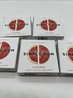 (5) Simply Gum Natural Chewing Gum Cleanse Grapefruit Prickly Pear 15 Pieces ea