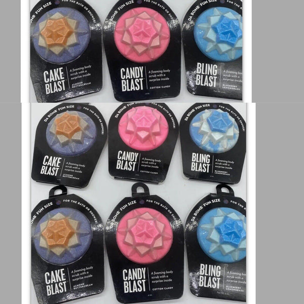 (9) Da Bomb Fizzers Bath Soak Body Scrub 4oz Almond Cake Cotton Candy Bling