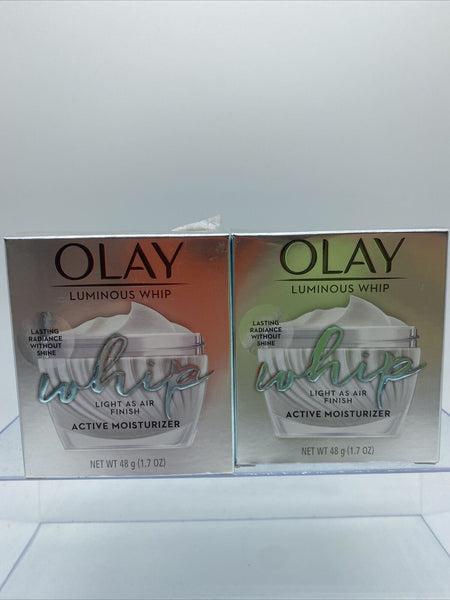 (2) Olay Luminous Whip Antiaging Active Moisturizer Light As Air  Wrinkle 1.7oz