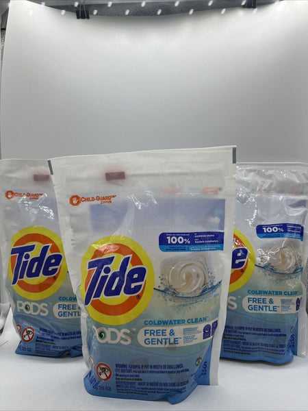 (6) Tide Free & Gentle Laundry Pods-35ct Cold Water Clean Hypoallergenic 110ttl￼