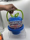 BLUE Fubbles No Spill Bubble BUCKET Party Favor TOY 3 Wands Tip Upside Down!