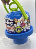 BLUE Fubbles No Spill Bubble BUCKET Party Favor TOY 3 Wands Tip Upside Down!