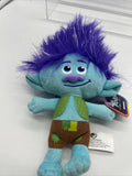 Trolls World Tour BRANCH Plush 9” Doll W Blue/Green PURPLE & Headband
